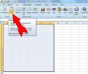 Как создать таблицу на листе Excel