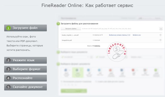 Как расшифровать текст онлайн на Finereader Online