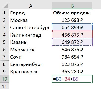 Какая Формула Позволяет Посчитать Сумму Значений в Выделенных Ячейках Таблицы Microsoft Excel • Автосумма в excel